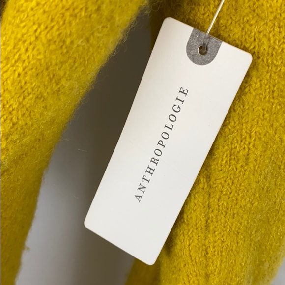 NWT Anthropologie Tessa Yellow Wrap Sweater Medium - Picture 4 of 5